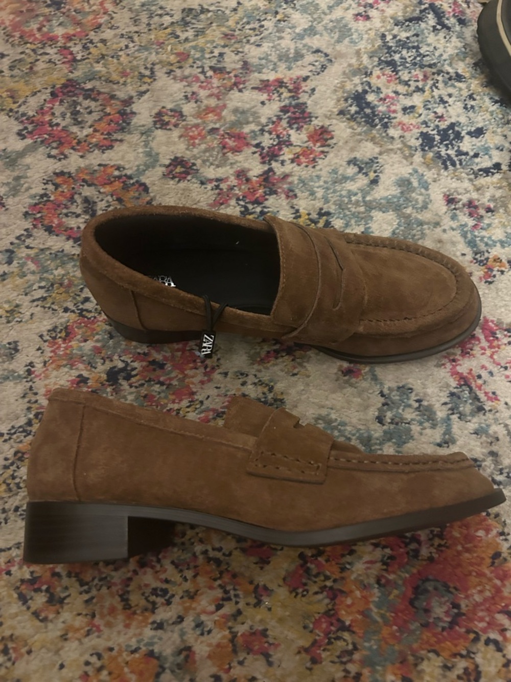 Zara Genuine Suede Leather  Penny Loafers |Classic Minimalist| Like New| 7.5 - Picture 5 of 6